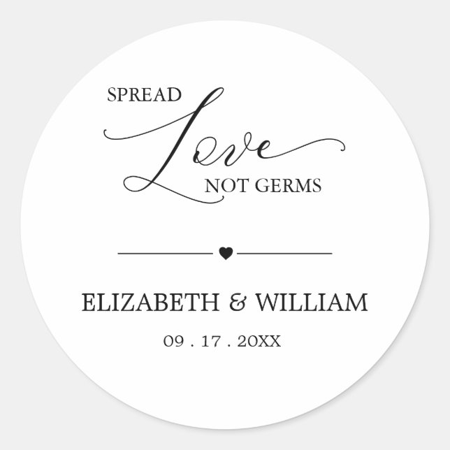 Minimal verbreitete Liebe nicht Keime Hand Sanitiz Runder Aufkleber (Vorderseite)