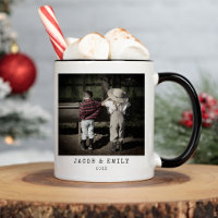 Minimal Vintag Ein Foto Personalisiert Weihnachten