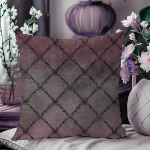 Minimal Vintag florales Muster schwarz Kissen