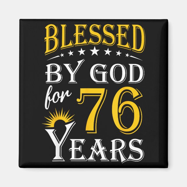 Minimal Vintage Gesegneter Gott Für 76 Magnet (Vorne)