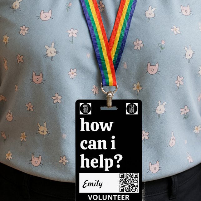 Minimal Volunteer Lanyard Badge Logo & QR code Ausweis (Von Creator hochgeladen)
