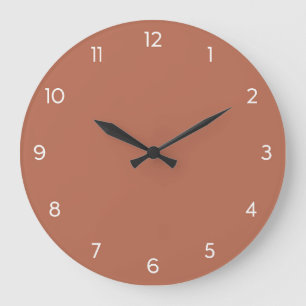 Minimal Wall Clock - Erdung Warme Terrakotta Große Wanduhr