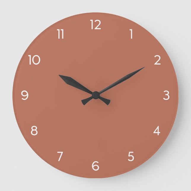 Minimal Wall Clock - Erdung Warme Terrakotta Große Wanduhr (Vorderseite)