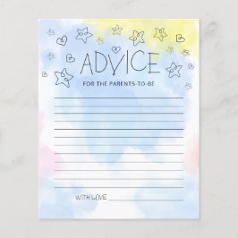 Minimal Watercolor Blue Baby Duschberatungskarte