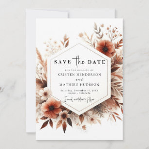 Minimal Watercolor Terracotta Hochzeit Save The Date