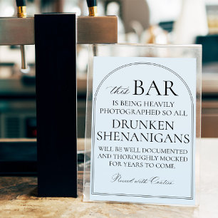 Minimal Wedding Bar Sign Spaß Poster