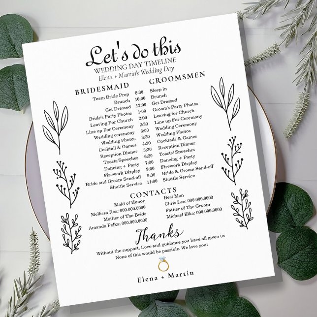 Minimal Wedding Bridal Timeline (Von Creator hochgeladen)