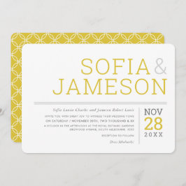 MINIMAL WEDDING einfache moderne Art GrauSenf Einladung