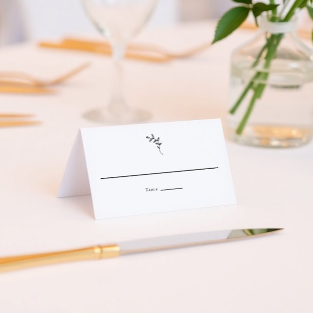 Minimal Wedding Monogram Elegant Platzkarte (Von Creator hochgeladen)
