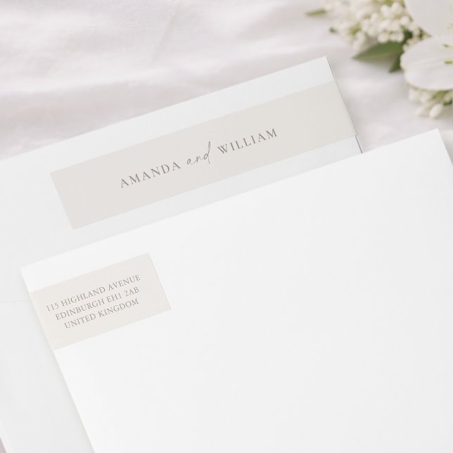 Minimal Wedding Return Address Labels & Belly Band (Von Creator hochgeladen)