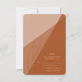 Minimal Wedding RSVP Terra Cotta Umschließungskart Karte