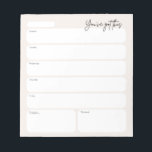Minimal Weekly Planner Notepad Notizblock<br><div class="desc">Organize your week with calm, clarity, and gentle encouragement. This minimal, neutral weekly planner notepad is designed for a focused, balanced week. Each page provides space for Monday through Friday, a dedicated weekend section, a priorities box, and a flexible header to write the week, month, or even a personal note....</div>