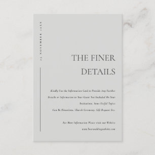 Minimal weiche leichte graue Typografie Hochzeitsd Begleitkarte