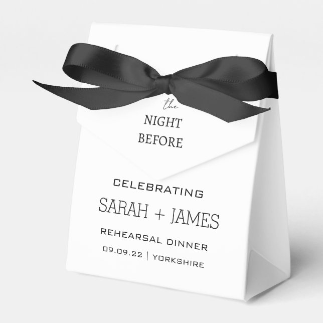 Minimal weiß am Abend vor der Probe Abendessen Geschenkschachtel (Vorderseite)