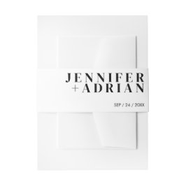 Minimal weiße Einladung Bauchband Einladungsbanderole