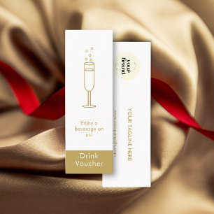 Minimal weißes Gold Event Logo Freier Drink Gutsch Mini Visitenkarte