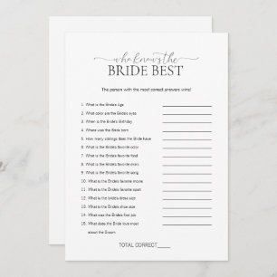 Minimal wer das Bride Brautparty Game kennt Einladung
