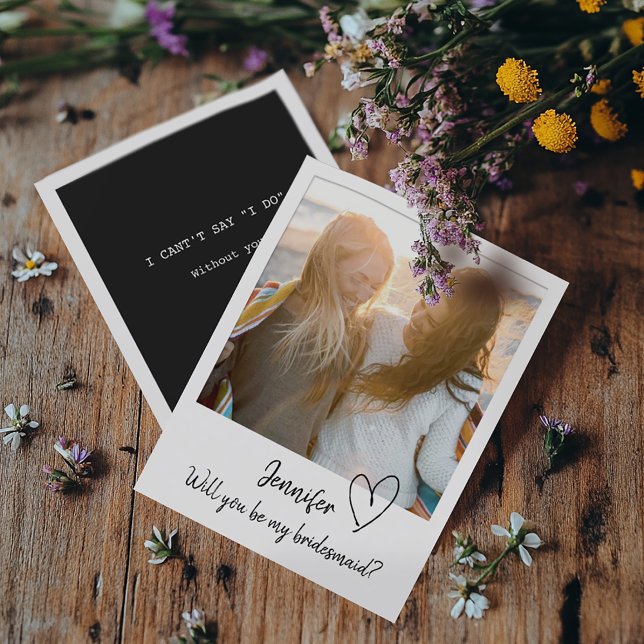 Minimal werden Sie meine Bridesmaid-Vorschlagskart Save The Date (Von Creator hochgeladen)