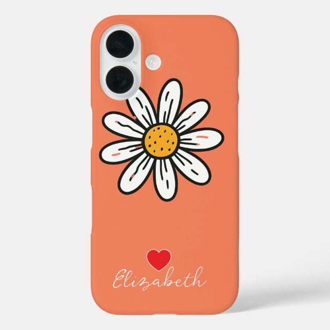 Minimal Whimsical Daisy handGezeichnet floral Case-Mate iPhone Hülle (Rückseite)