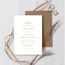 Minimal White Classic Gold Script muslimische Hoch