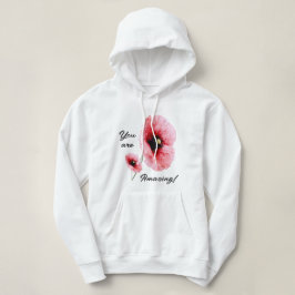 Minimal White Floral Women's Hoodie