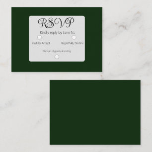 Minimal White Forest Green UAWG Wedding Mitteilungskarte