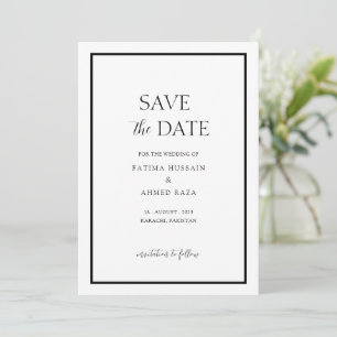 Minimal White Frame Save the Date muslimisch