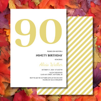 Minimal White Gold Typografie Geburtstag Einladung