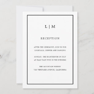 Minimal White Monogram Simple Elegante Wedding Einladung