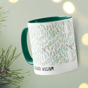 Minimal Wild Blume Eleganter Weihnachtskaffee Tasse