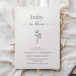 Minimal Wildflower Baby Shower Invitation Einladung