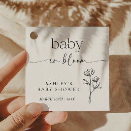 Minimal Wildflower Baby Shower Invitation Geschenkanhänger