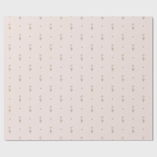 Minimal Wildflower Pattern with Dots Geschenkpapier (Flach)