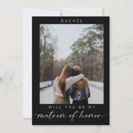Minimal Will you be my Matron of Honor Photo Chic  Einladung