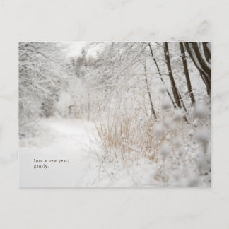 Minimal Winter Forest Path, New Year Feiertagspostkarte