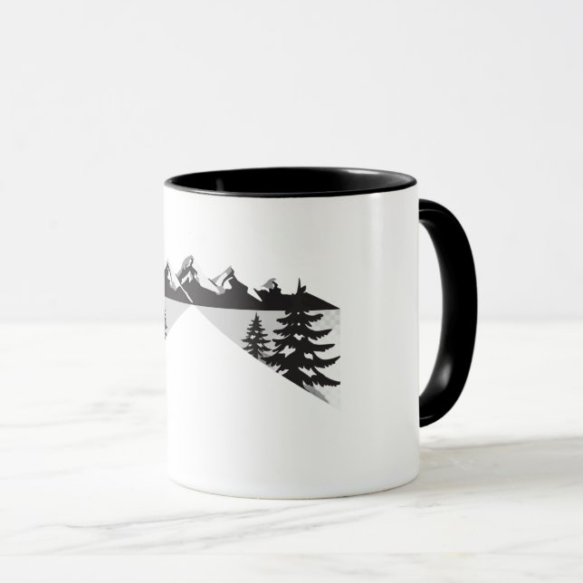 Minimal Winter Landscape Design Tasse (VorderseiteRechts)