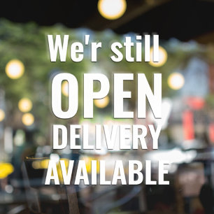 Minimal Wir haben noch geöffnet  Fensteraufkleber