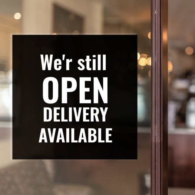 Minimal wir sind noch offen fensteraufkleber (Von Creator hochgeladen)