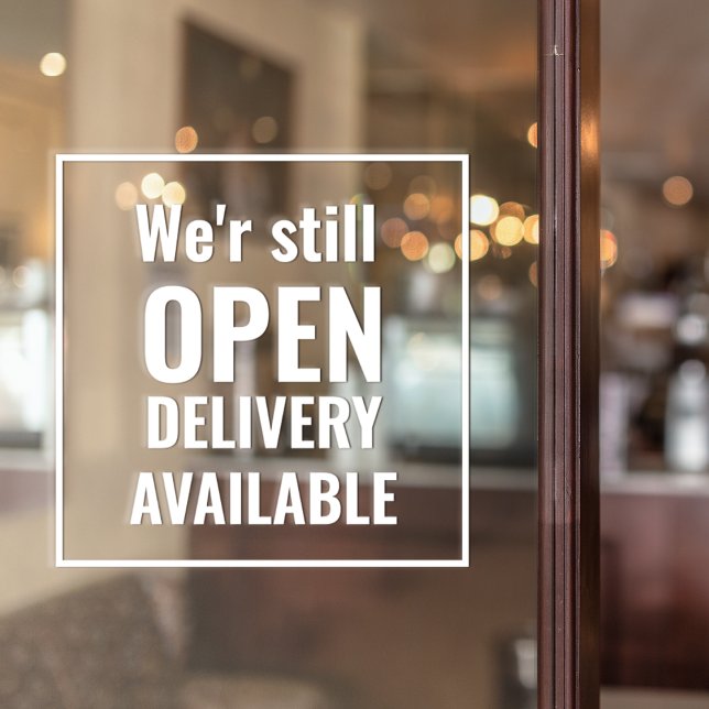 Minimal wir sind noch offen Transparente Fensterkl Fensteraufkleber (Von Creator hochgeladen)