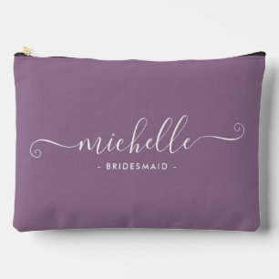 Minimal Wisteria Lila Personalisiert Bridesmaid Zubehörtasche