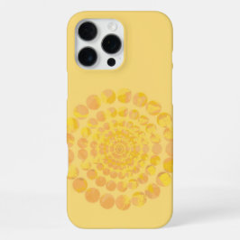 Minimal Yellow Sunburst Textured Circle Design iPhone 16 Pro Max Hülle
