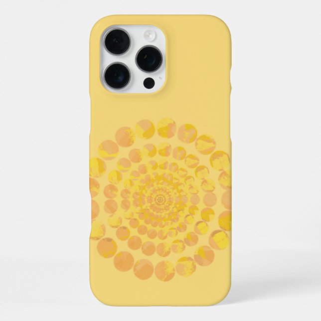 Minimal Yellow Sunburst Textured Circle Design iPhone Hülle (Rückseite)
