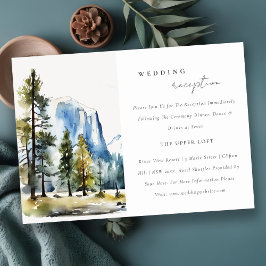 Minimal Yosemite Nationalpark Hochzeit Empfang Begleitkarte