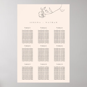 Minimal zarte Blumenzwiebelkarte Poster