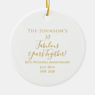 Minimal zum 50. Jubiläum des Golden Wedding Keramik Ornament