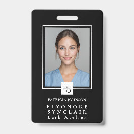 MinimalBlack White Script Lash Photo Logo Ausweis