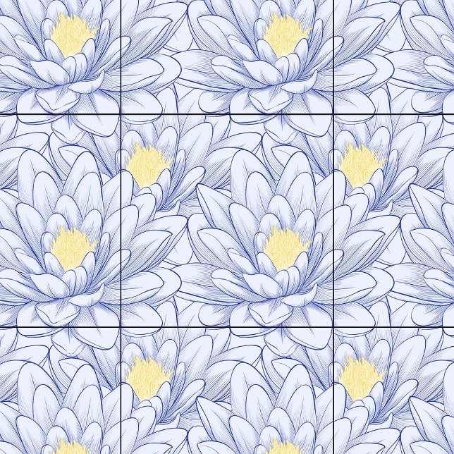 Minimalblauer weißer Blumenstrauß Botanischer Baue Fliese (Minimal Blue White Floral Botanical Farmhouse Ceramic Tile)