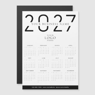 Minimale 2027 Moderne Kalender Geschäft Logo Magne Magnetkarte