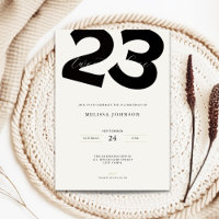 Minimale 23. Geburtstagseinladung - Fette Typo