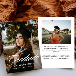 Minimale 2-Foto-Abschlusskarten Einladung